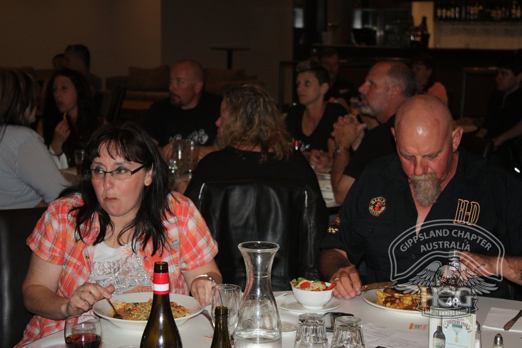 Pamie and Andrew enjoying dinner