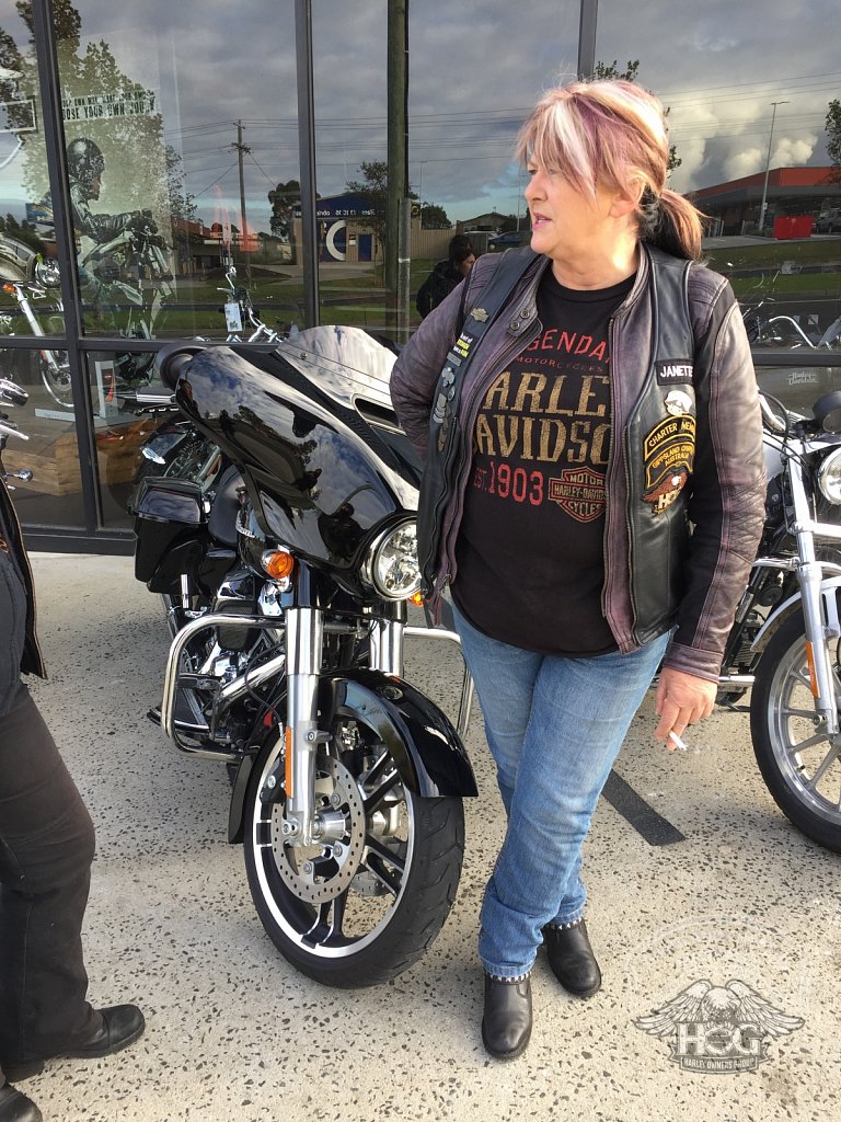 Janette and her demo Street Glide